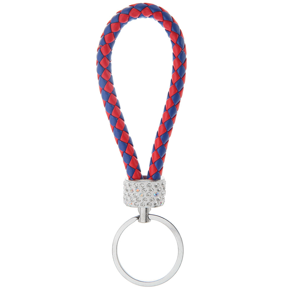 Wholesale Braided Color Leather Rope Keychain